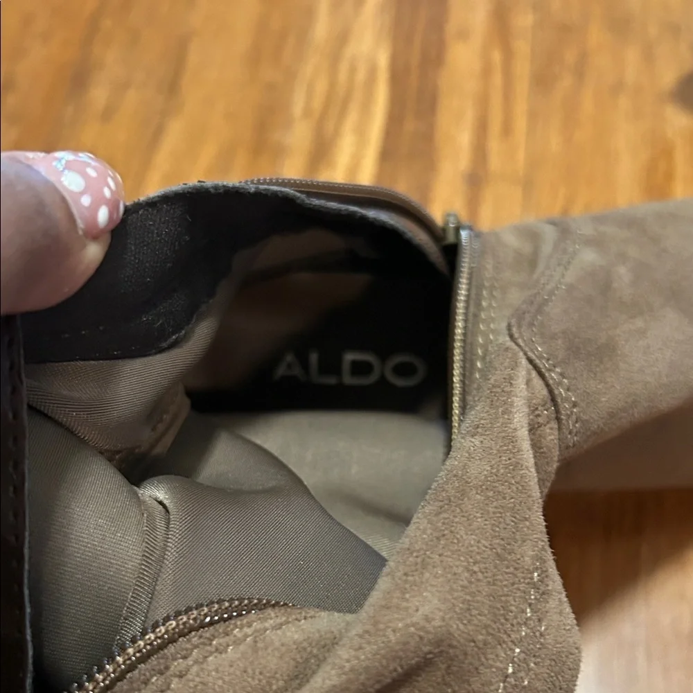 ALDO Taupe Faux Suede Over the Knee Boots Women’s Size 8